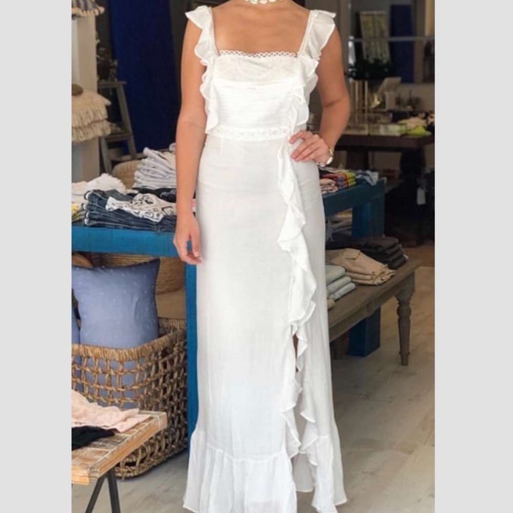 TJD White Derailed Ling Dress.